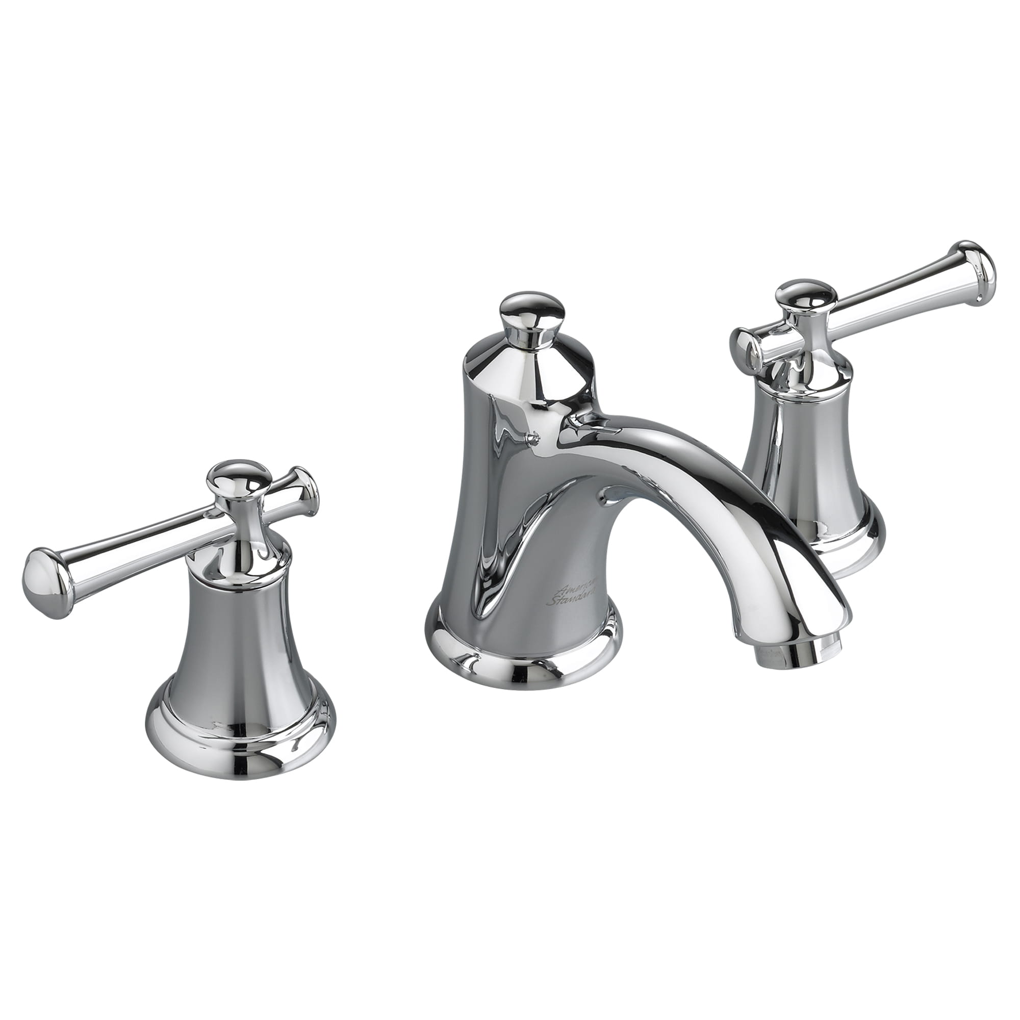 Portsmouth 8 In Widespread 2 Handle Bathroom Faucet 12 GPM with Lever Handles CHROME